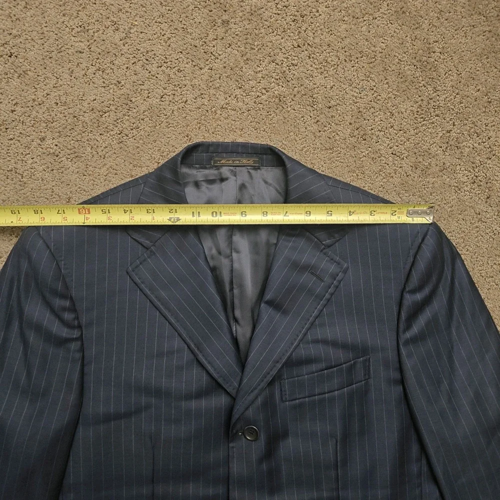 Eredi Pisano Loro Piana Navy Pinstripe Wool Suit Jacket Blazer Made in Italy‎